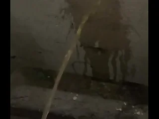 Pissing in a public basement